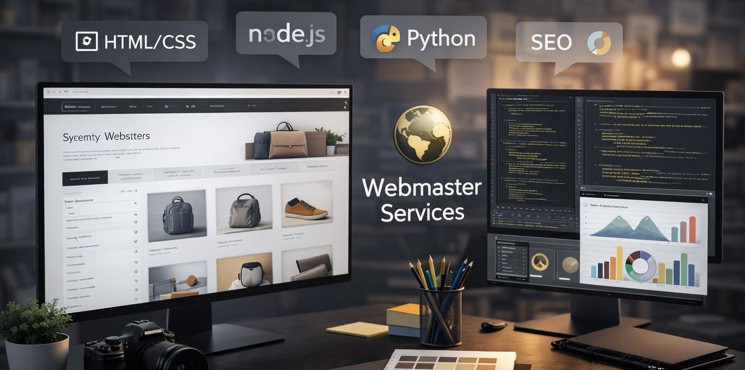 Digital services including e-commerce websites, custom web development, content creation, translation and SEO solutions.